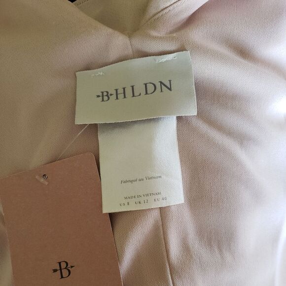 BHLDN Tansy Satin Ruffle Neckline Wrap Maxi Dress Gown in Oyster Sz 8 #60369113 - Picture 11 of 15